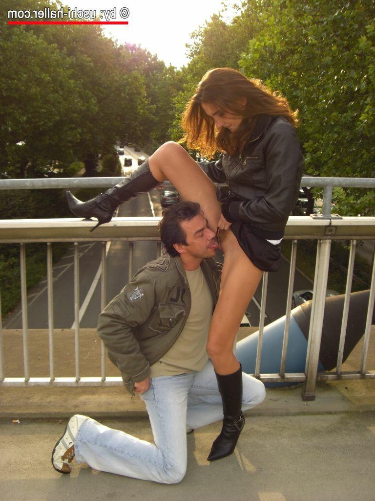 16P German couple Berichte and Danny have sex on a footpath over a roadway