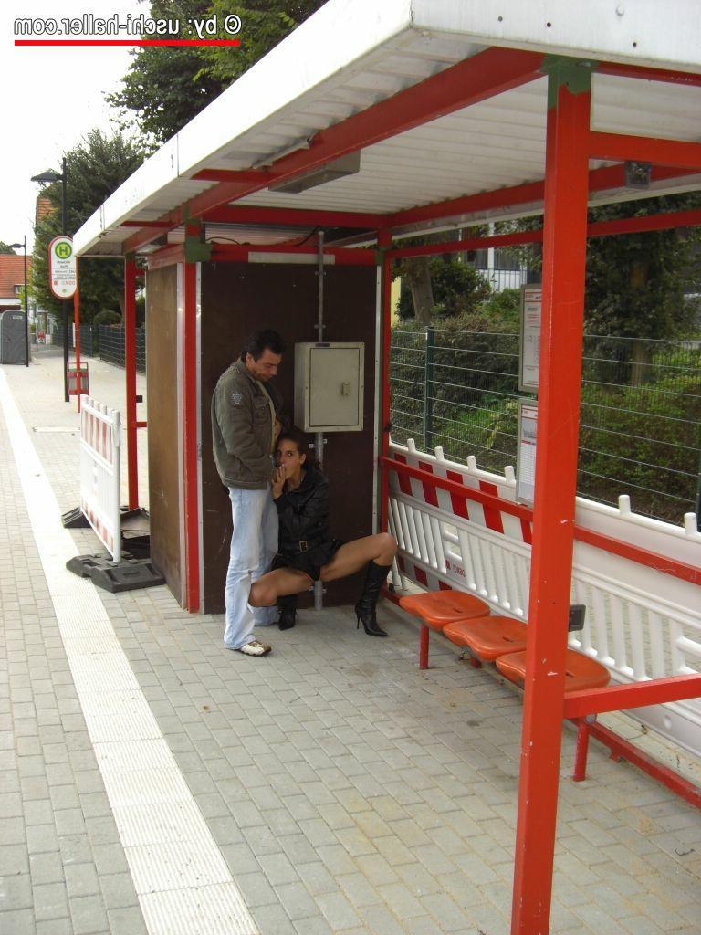 16P German couple Berichte and Danny have sex on a footpath over a roadway