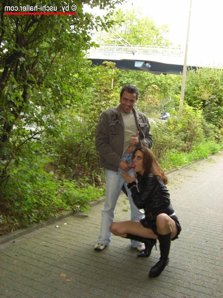 16P German couple Berichte and Danny have sex on a footpath over a roadway