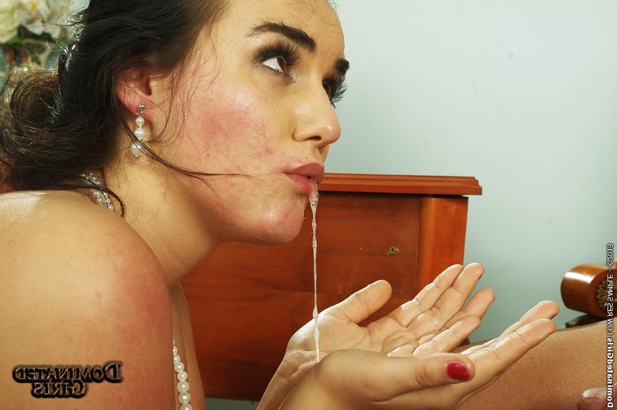 16P Dark haired babe Wild Devil enjoys BDSM action in her wedding dress