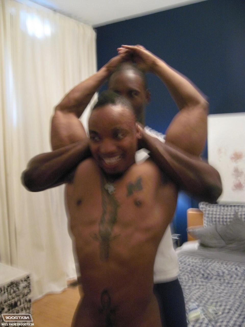 20P Ebony hunks Nubius & Max Trucker suck each other's cocks in a 69 and fuck
