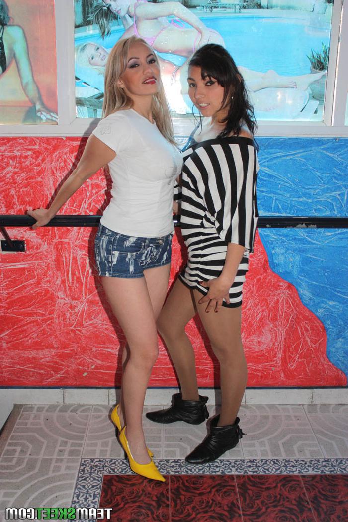 17P Colombian hotties Kelen Arias and Sofia Caliente pose seductively together