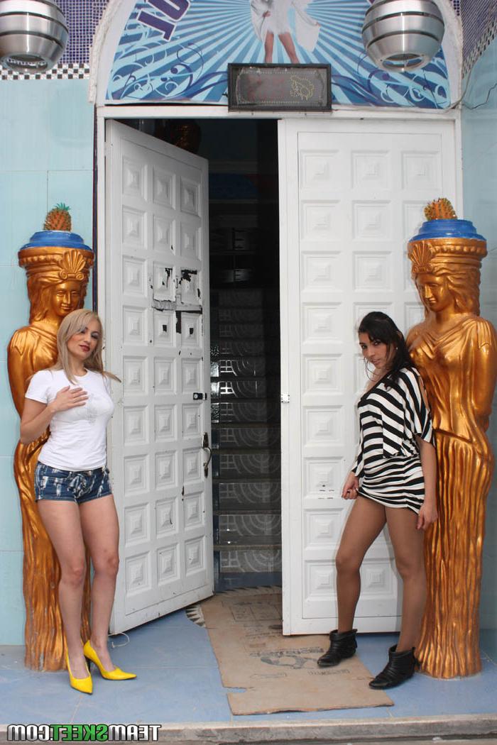 17P Colombian hotties Kelen Arias and Sofia Caliente pose seductively together