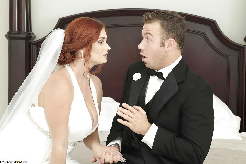 16P Plump redhead bride Lennox Luxe flashing upskirt panties to seduce best man