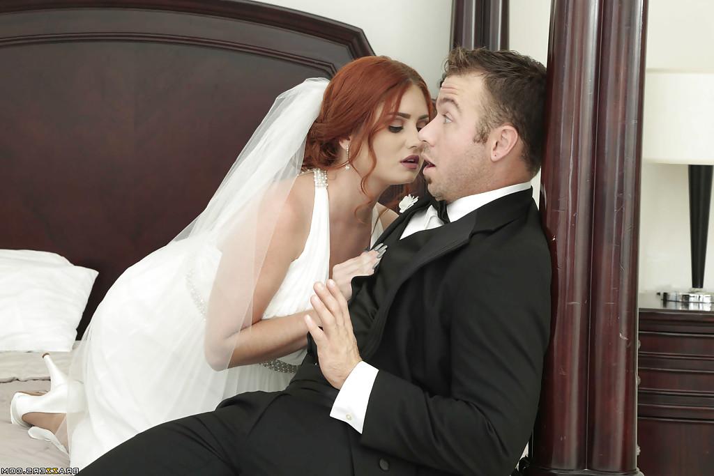 16P Plump redhead bride Lennox Luxe flashing upskirt panties to seduce best man