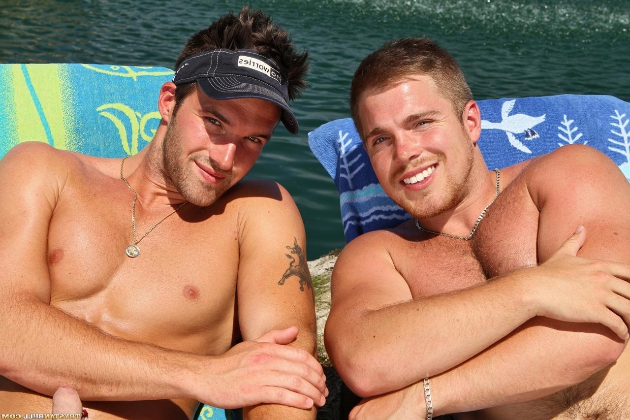 20P Hot gays Trystan Bull and Marko Lebeau suck each other's rod on a sunny day