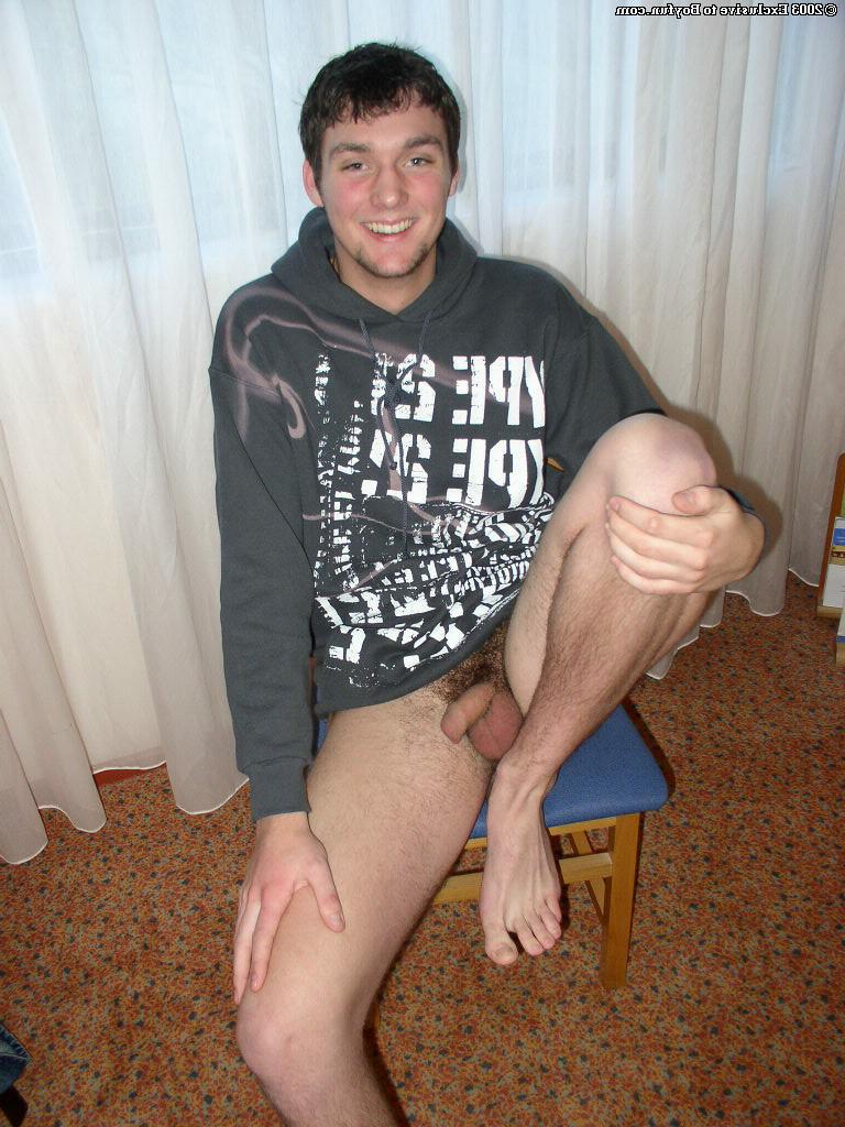 20P Saucy gay brunette Charlie stripping and unveiling his huge hairy dick