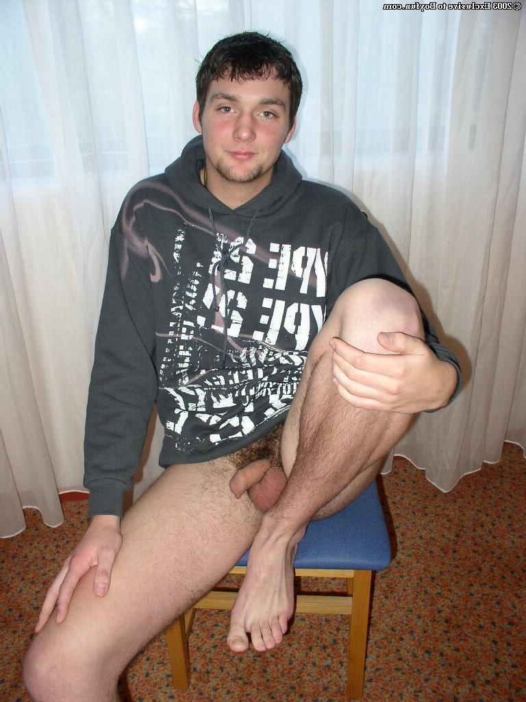 20P Saucy gay brunette Charlie stripping and unveiling his huge hairy dick