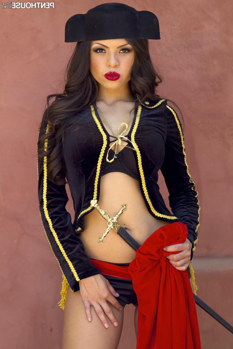 17P Gorgeous brunette Yurizan Beltran models for a centerfold shoot
