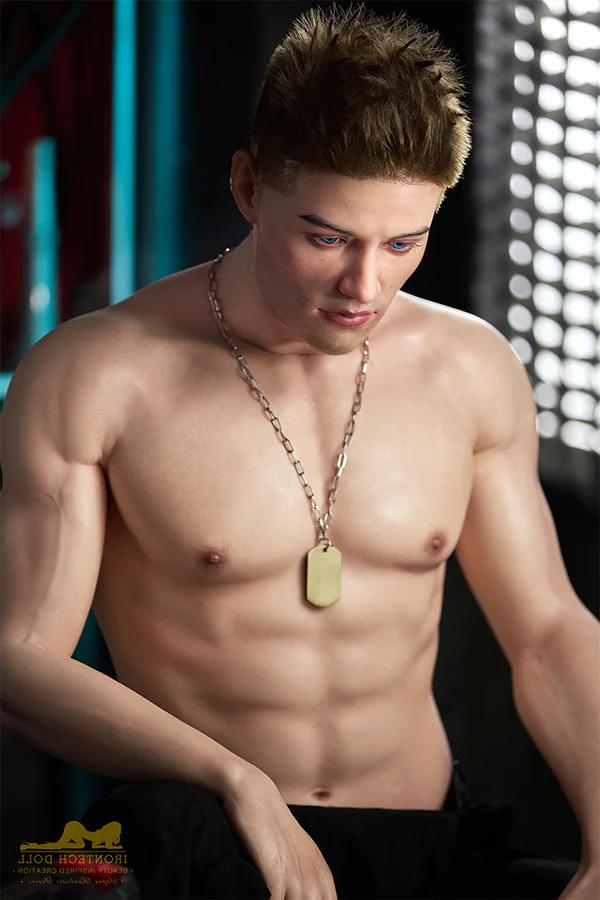20P Super sexy männliche Silikon-Sexpuppe zieht sich aus und zeigt seinen Sixpack und seinen kleinen Schwanz
