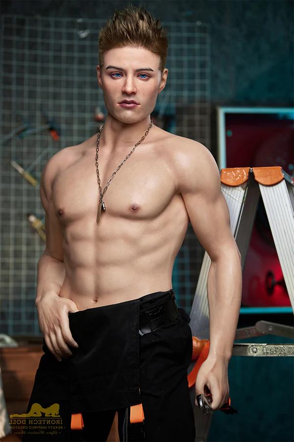 20P Super sexy männliche Silikon-Sexpuppe zieht sich aus und zeigt seinen Sixpack und seinen kleinen Schwanz