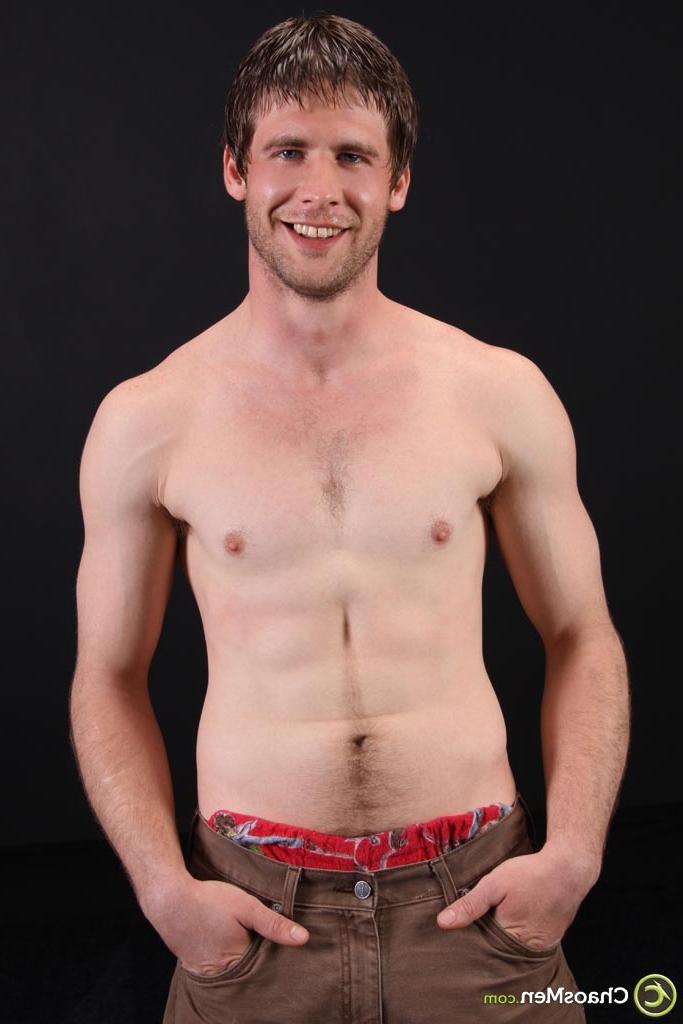 20P Athletic hunk Conan shows off his hard hairy dick and his big balls