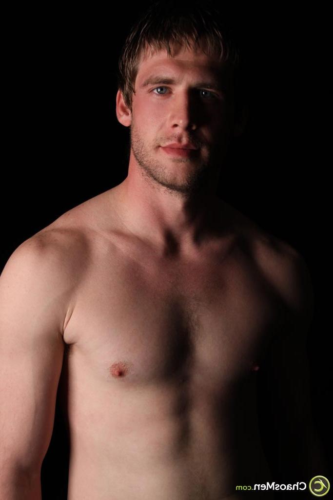 20P Athletic hunk Conan shows off his hard hairy dick and his big balls