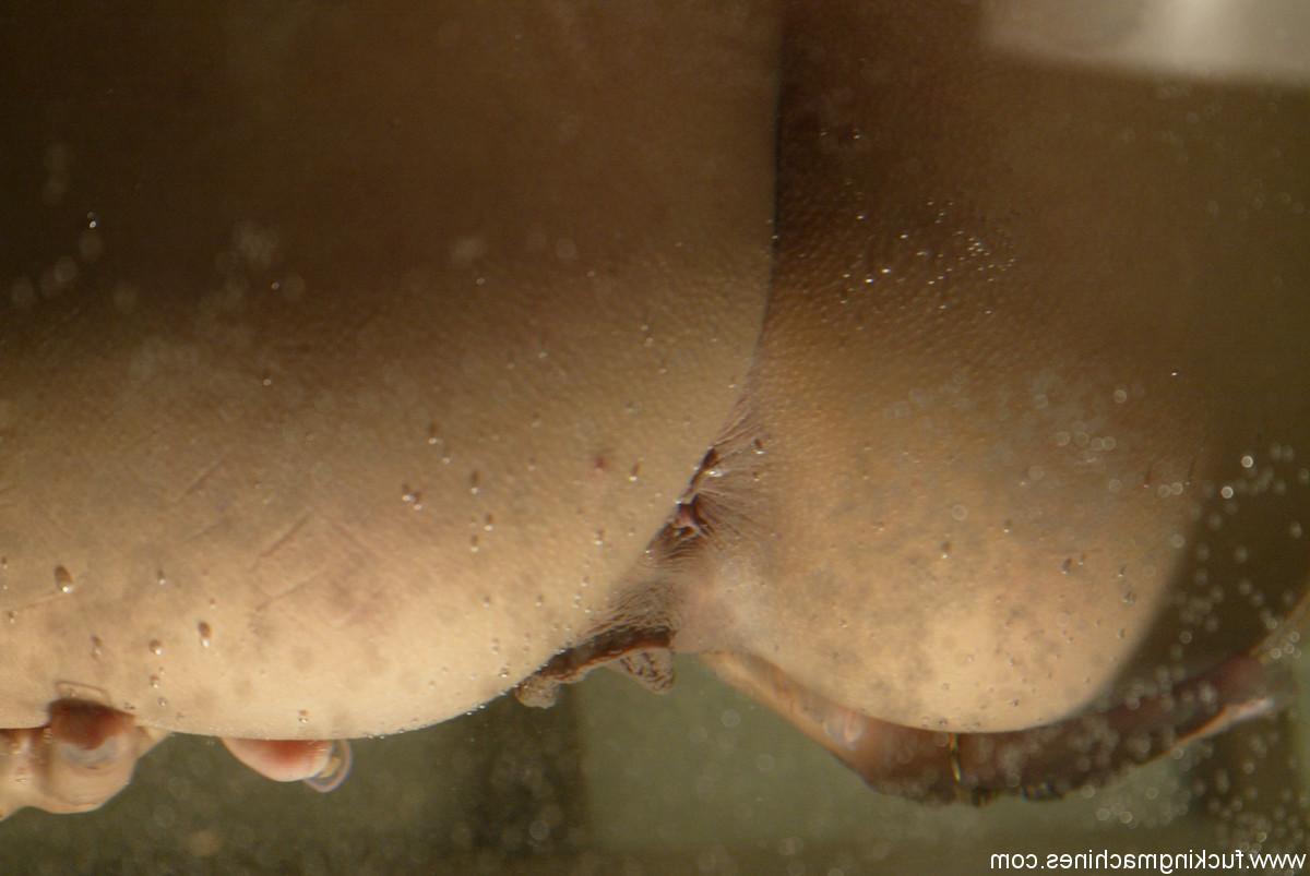 20P La latina mojada Jennifer Luv muestra su gran botín y se toca en un acuario