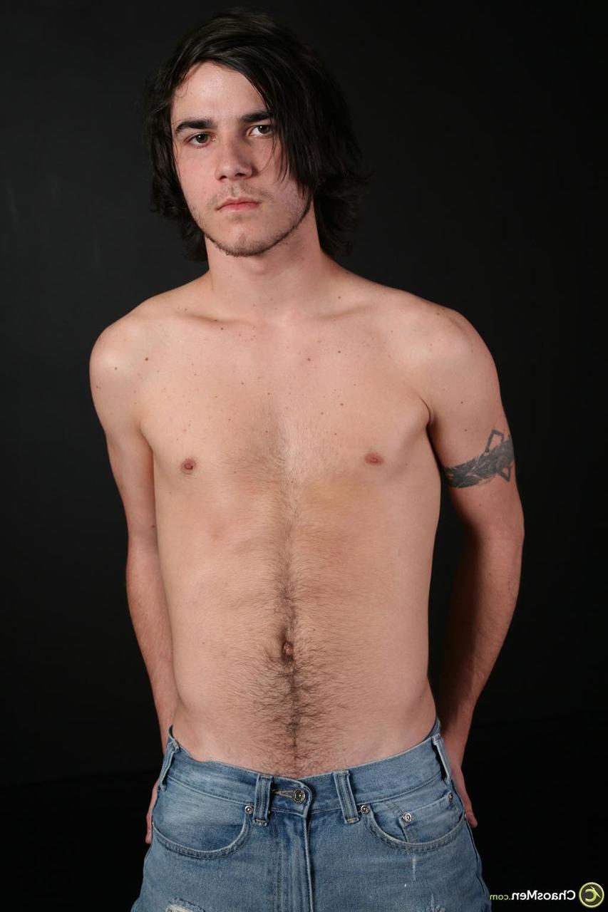 20P Gay hunk Landon undresses to stroke his cock in solo masturbation action