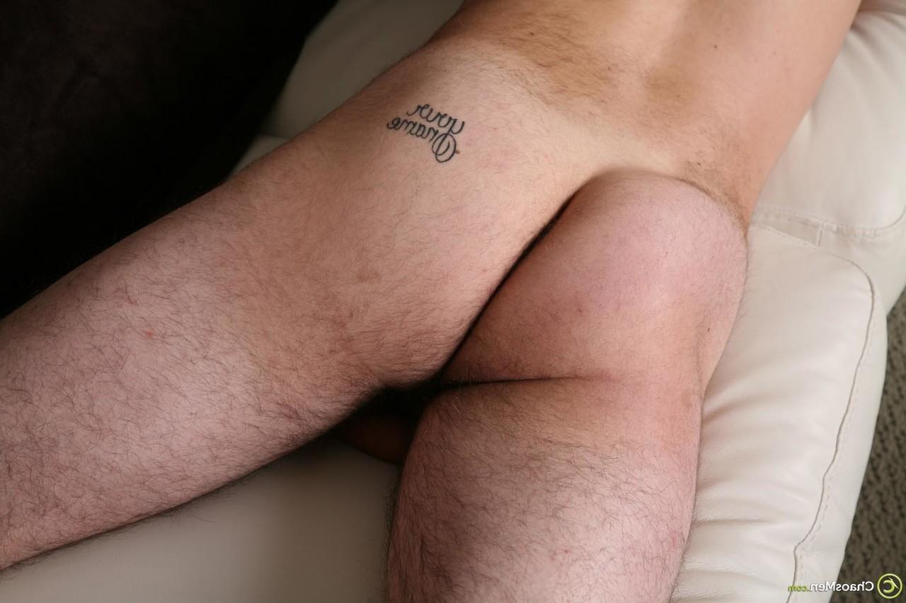 20P Gay hunk Landon undresses to stroke his cock in solo masturbation action