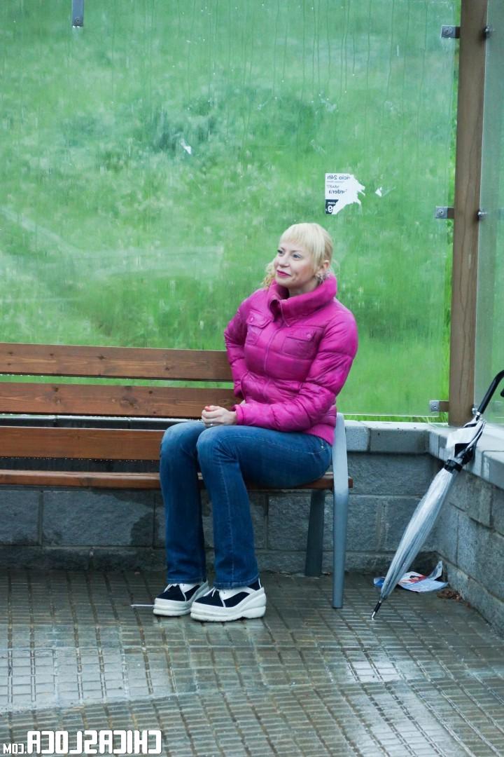 19P Sassy Russian teen Ana Blond picked up for rainy day striptease & threesome