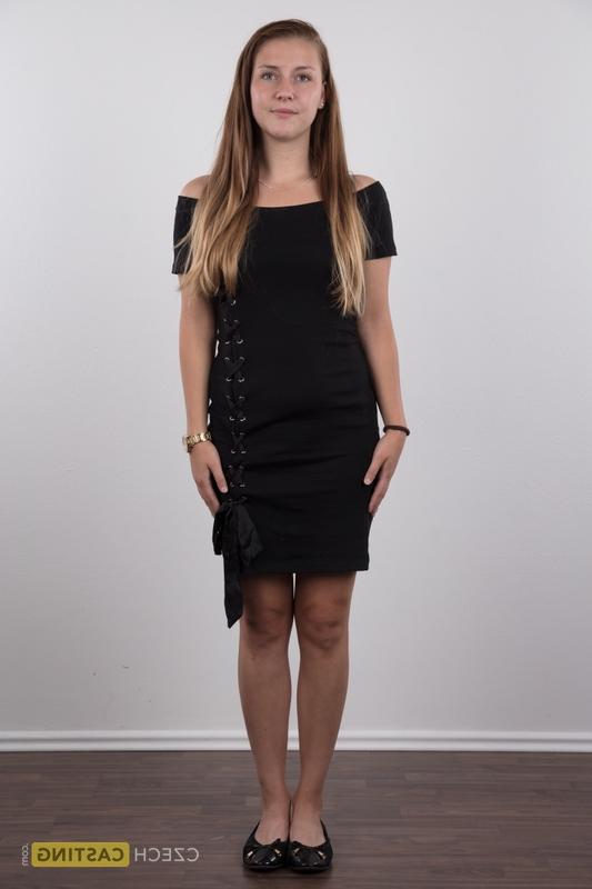 20P 18 year old first timer stands naked after her dress and lingerie is removed