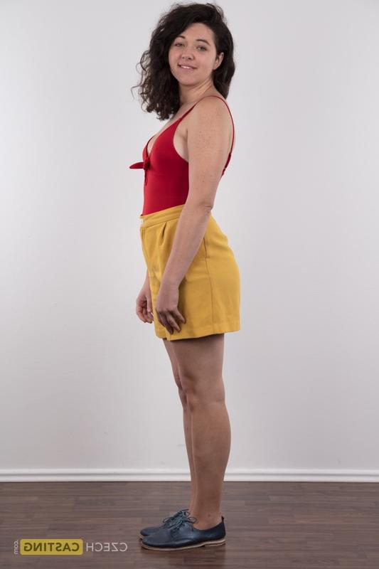 16P Plump first timer Anna stands fully clothed and then bare naked as well