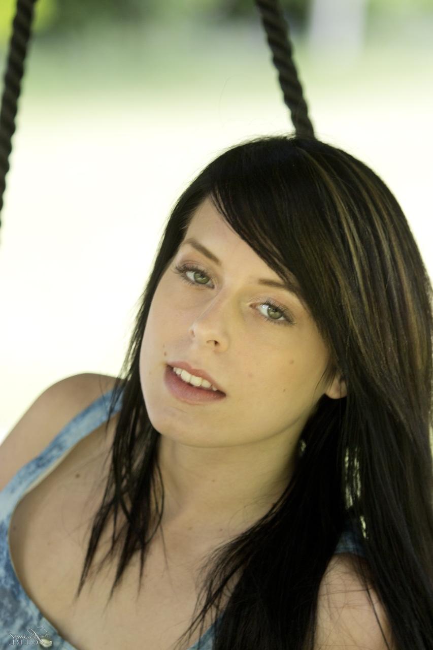 17P Daniella Rose spends a good time swinging and showing shaved pussy