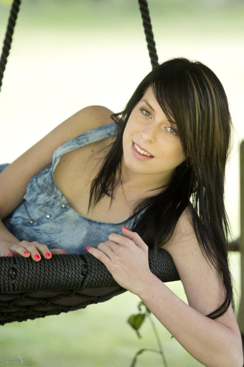 17P Daniella Rose spends a good time swinging and showing shaved pussy