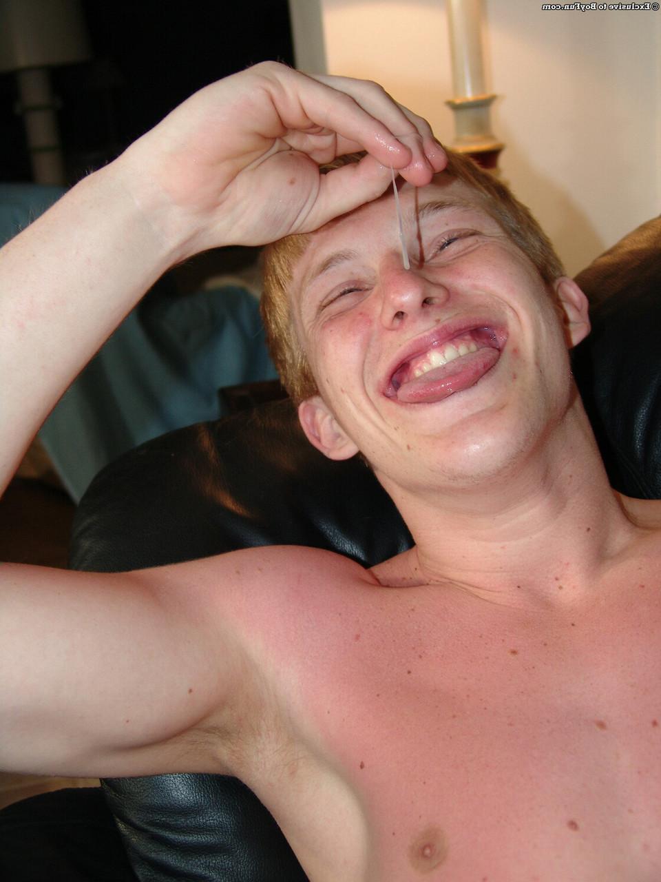 20P Kinky Caucasian boy with a big dick Mikey eats his cum after jerking off