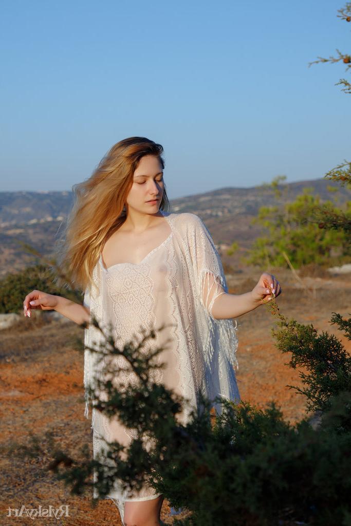 16P Young redhead Katty Muss models sheer attire prior to showering in the nude