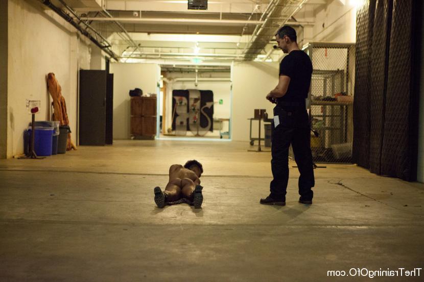 13P Ebony slave Nikki Darling endures a training session at the hands of evil men