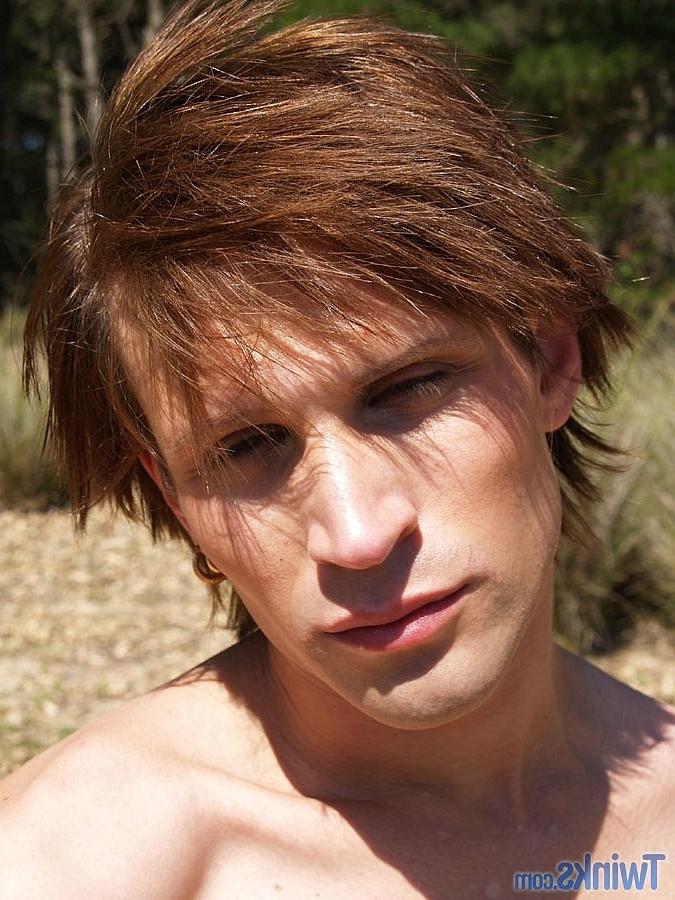 20P Naughty twink strips completely naked & jerks his hard cock outdoors
