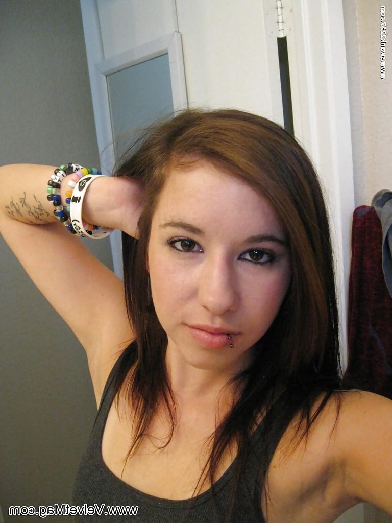 16P Young vixen Becka takes a few shots of her ample ass and her soft tits