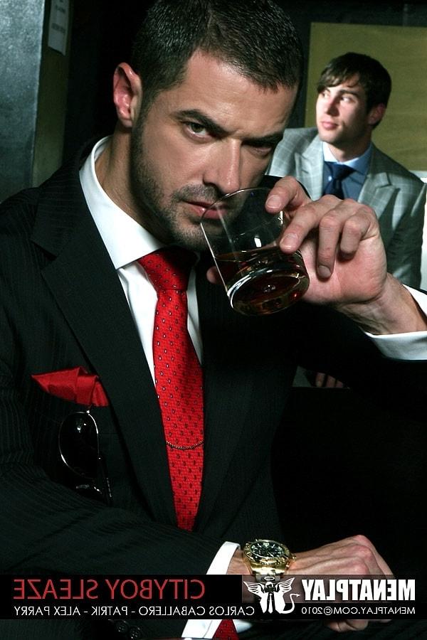 16P Businessmen Alex Parry, Carlos Caballero & Patrik fuck in a gay office 3some