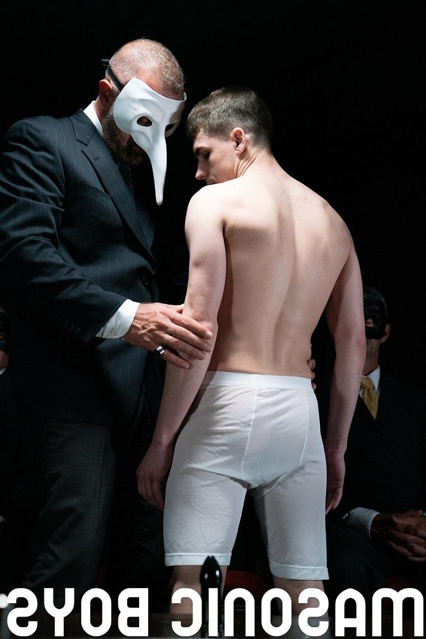 20P Masked DILF Grandmaster Angus strips Apprentice Ryan and fucks him hard