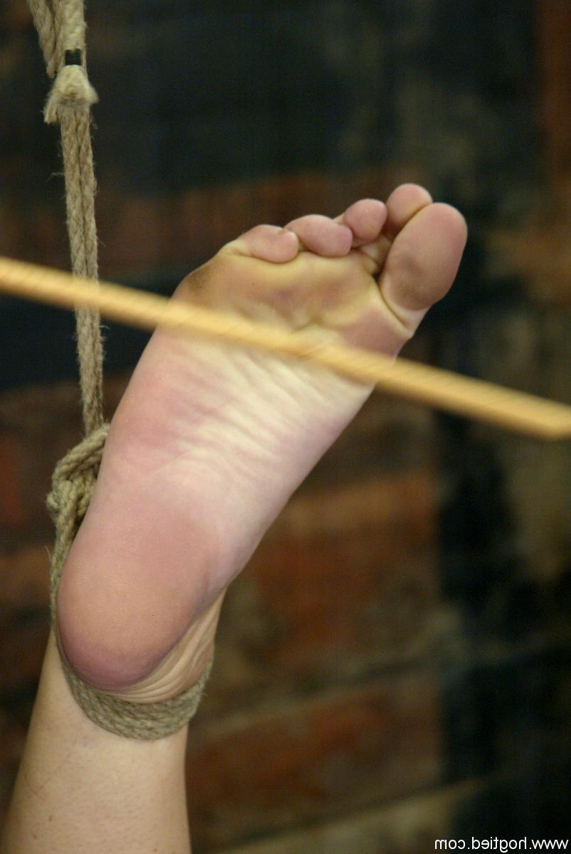 20P Blonde babe Harmony gets stripped & tied up with her legs wide apart
