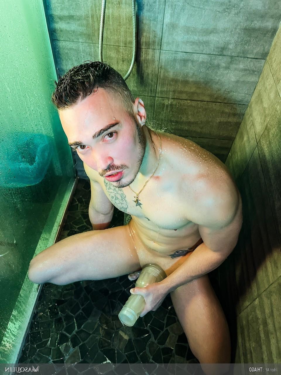 20P Naked gay Philippe Massa masturbates with a fleshlight in a hot solo