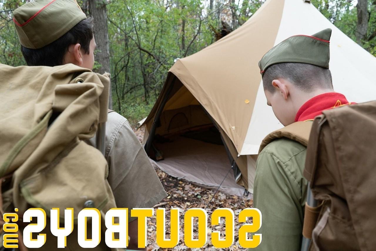 20P 2 horny scout twinks spread their legs for their scoutmaster's dick in a tent