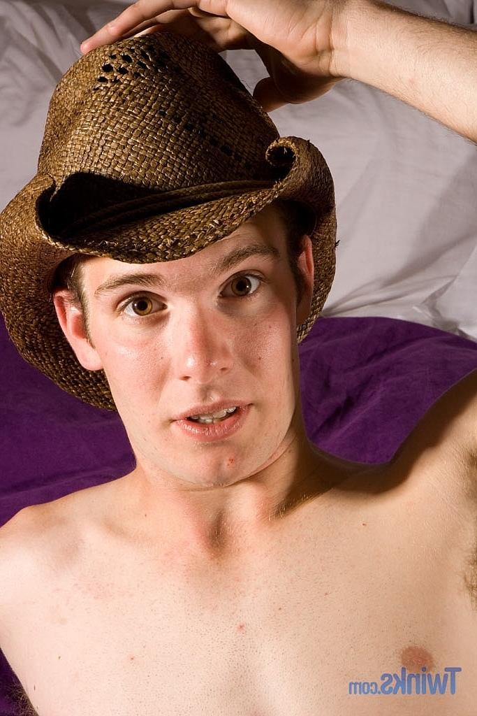 20P Horny skinny gay Kent C shows off his body and masturbates on his bed