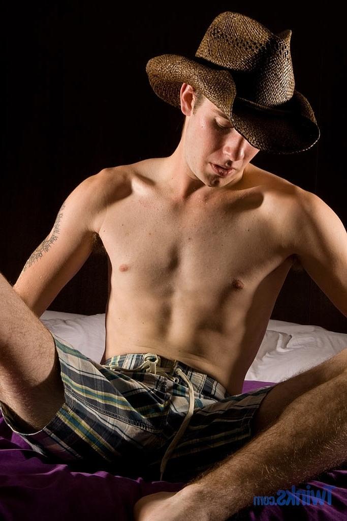 20P Horny skinny gay Kent C shows off his body and masturbates on his bed