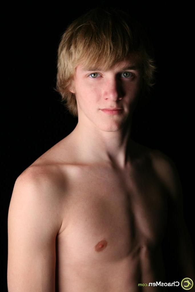 20P Cute blonde twink Stash displaying his skinny body and firm booty in a solo