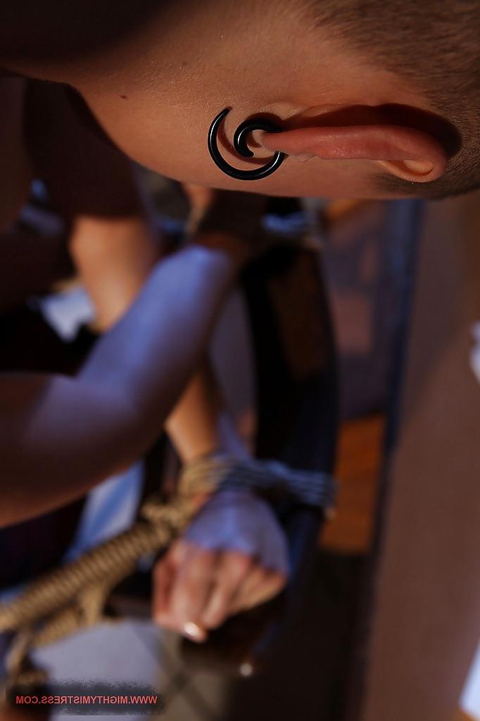 16P Kathia Nobili is toying a babe to humiliation with a hard dildo