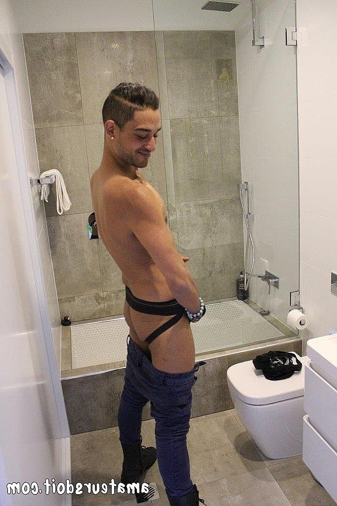 20P Gay amateur Ronaldo Dick pulls out his stiff dick and slides it in a fake twat