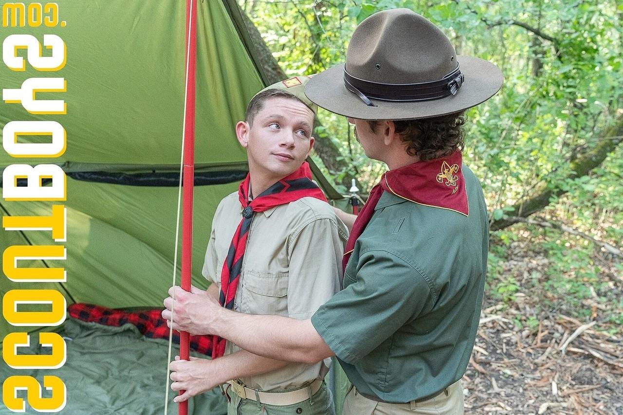 20P Twink Scout Landon seduces Scoutmaster McKeon and takes his boner in a tent