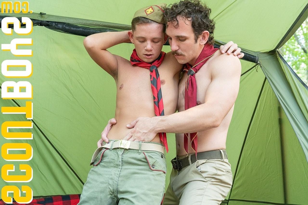 20P Twink Scout Landon seduces Scoutmaster McKeon and takes his boner in a tent