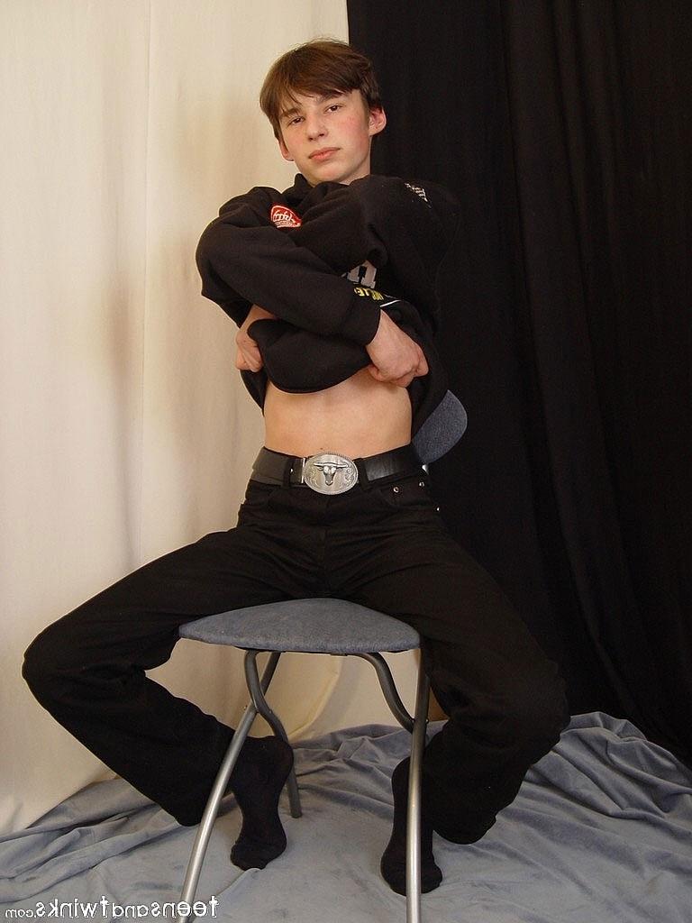 20P Barely legal gay brunette Thomas strips naked & plays with his big dick