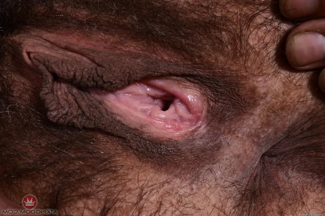 20P Mature amateur Delta Hauser undresses and shows her super hairy holes