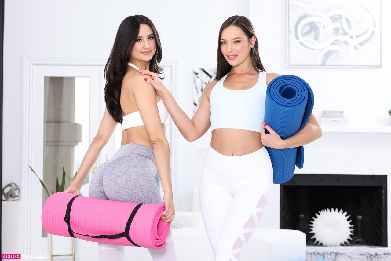 15P Katrina Colt and Eliza Ibarra have lesbian sex after doing yoga