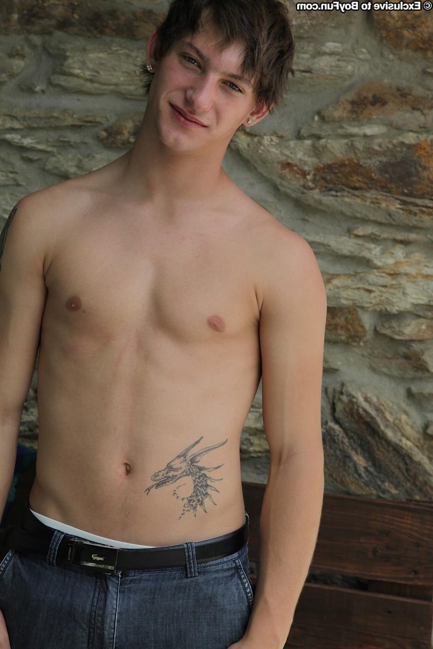 20P Handsome boy Myles shows off his hard uncut cock & jerks off until he cums