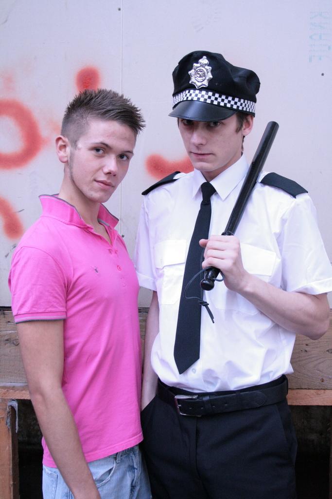 11P Twink Lloyd Adams gets punished by gay officer Evan Zero for writing graffiti