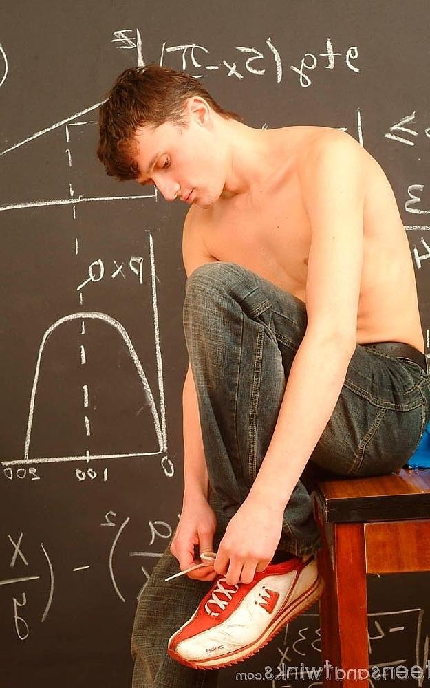 20P Hot twink strips completely naked and shows off his uncut hairy cock