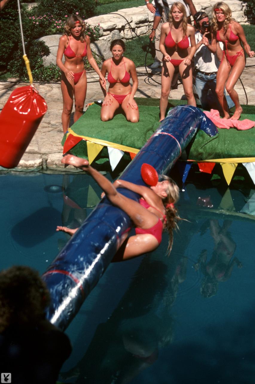 16P Hot Playboy models show off their sexy curves as they stretch muscles