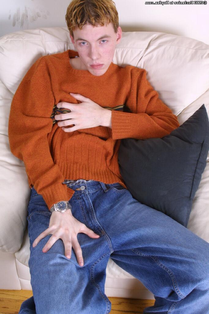 20P Horny redheaded gay boy Dan strips down naked and jerks his hard cock